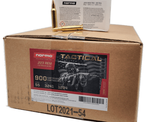 Norma Tactical .223 55 Grain Full Metal Jacket Case / 900 Rounds